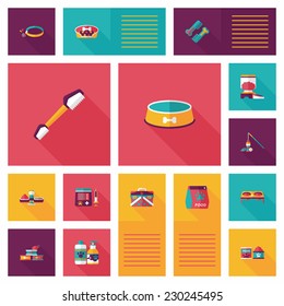 Pet ui flat design background set, eps10