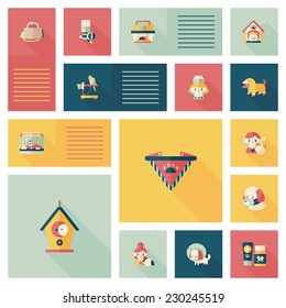 Pet ui flat design background set, eps10