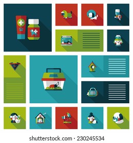 Pet ui flat design background set, eps10