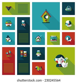 Pet ui flat design background set, eps10