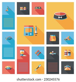 Pet ui flat design background set, eps10