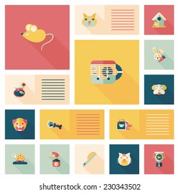 Pet ui flat design background set, eps10