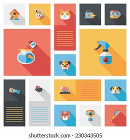 Pet ui flat design background set, eps10