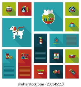 Pet ui flat design background set, eps10