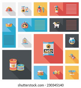 Pet ui flat design background set, eps10