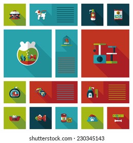 Pet ui flat design background set, eps10