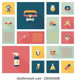 Pet ui flat design background set, eps10
