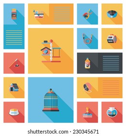 Pet ui flat design background set, eps10