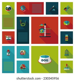 Pet ui flat design background set, eps10