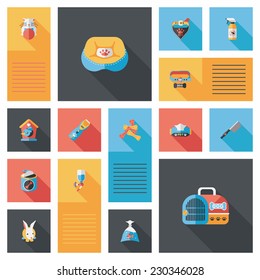Pet ui flat design background set, eps10