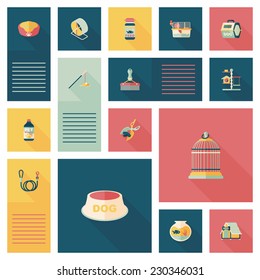 Pet ui flat design background set, eps10