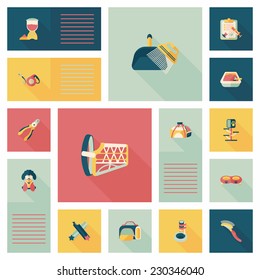 Pet ui flat design background set, eps10