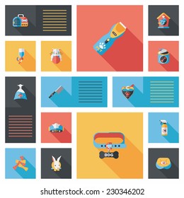 Pet ui flat design background set, eps10