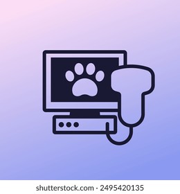 pet ultrasonography icon, ultrasound for dogs vector