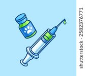 Pet Vaccine Cartoon Vector Icon Illustration. Animal Healthy Icon Concept Isolated Premium Vector. Flat Cartoon Style