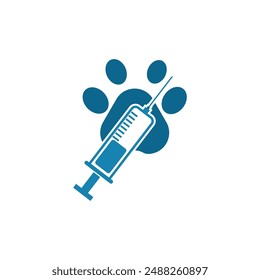 Pet vaccine icon flat design