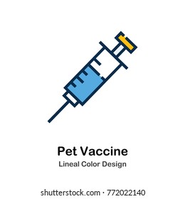 Pet Vaccine Lineal Color Vector Illustrations