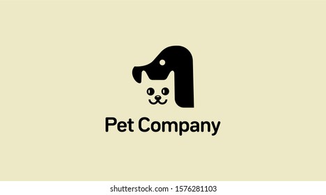 Pet vector logo. Dog cat vector icon
