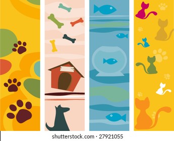 Pet Vertical Banners - Vector