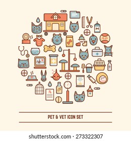 pet and vet icon set