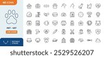 Pet - vet Line Editable Icons set. pet, dog, cat, aquarium, pet carrier, pet bowl, etc