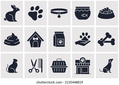 Pet, vet set icon symbol template for graphic and web design collection logo vector illustration