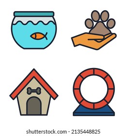 Pet, vet set icon symbol template for graphic and web design collection logo vector illustration