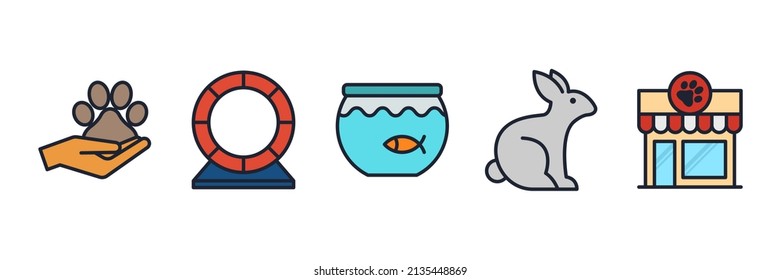 Pet, vet set icon symbol template for graphic and web design collection logo vector illustration