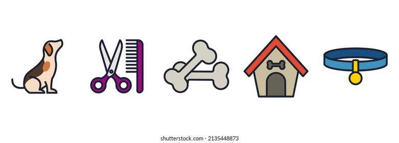 Pet, vet set icon symbol template for graphic and web design collection logo vector illustration