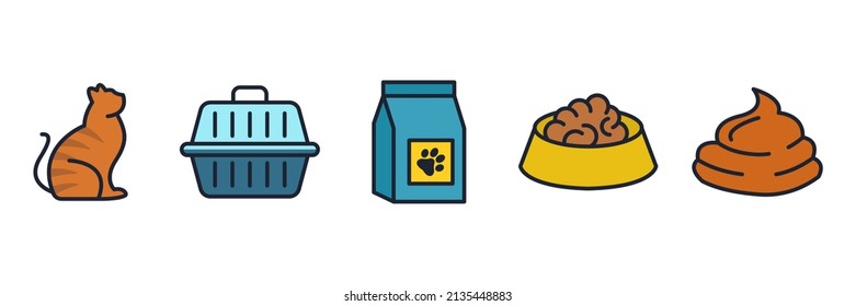 Pet, vet set icon symbol template for graphic and web design collection logo vector illustration