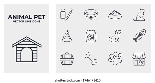 Pet, vet, pet shop icon set. pet shop symbol template pack for graphic and web design collection logo vector illustration