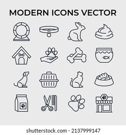 Pet, vet, pet shop set icon symbol template for graphic and web design collection logo vector illustration