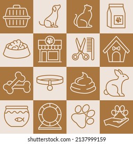 Pet, vet, pet shop set icon symbol template for graphic and web design collection logo vector illustration