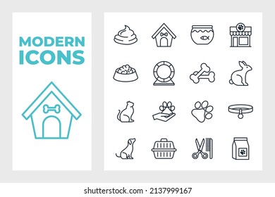 Pet, vet, pet shop set icon symbol template for graphic and web design collection logo vector illustration