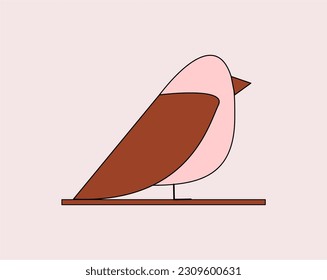 Pet veterinarian icon element. Veterinary doctor treating animal. Pink love bird. Idea of pet care. Animal medical treatment. Vet and pet vector flat illustration.