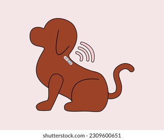 Pet veterinarian icon element. Veterinary doctor treating animal. Microchipped dog. Idea of pet care. Animal medical treatment. Vet and pet vector flat illustration.