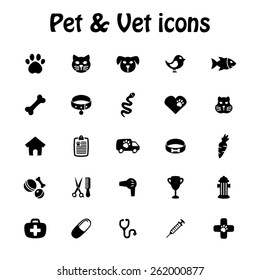 Pet and veterinary icon set - Black icon set