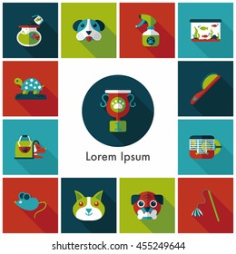 Pet and veterinary icons set
