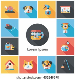 Pet and veterinary icons set