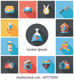 Pet and veterinary icons set