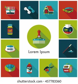 Pet and veterinary icons set
