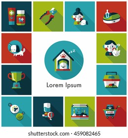 Pet and veterinary icons set