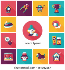 Pet and veterinary icons set
