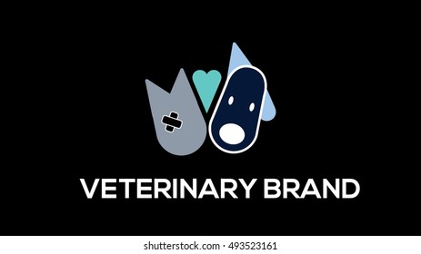 Pet veterinary vector logo design template. Animals Veterinary clinic 