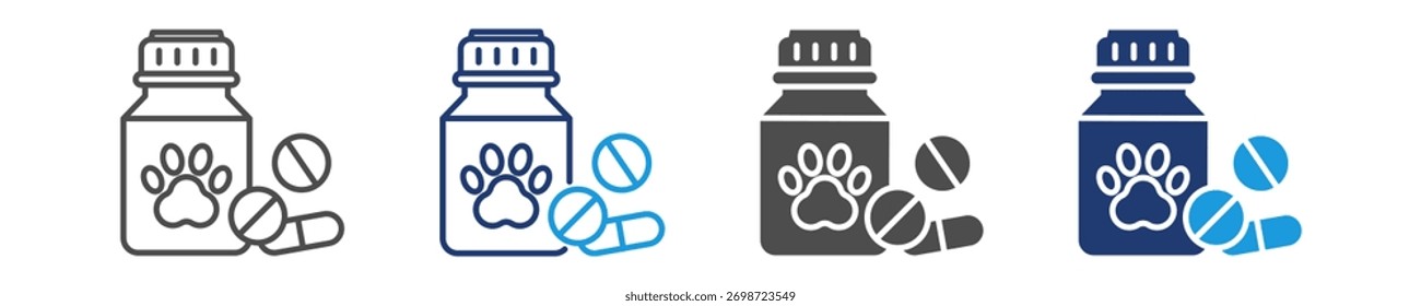pet vitamins icon set multiple style