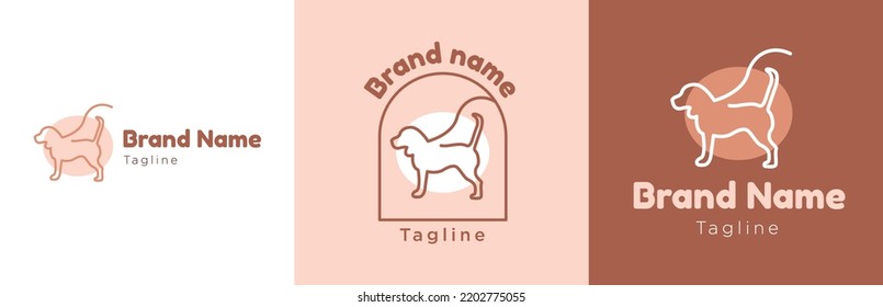 pet walker business logo design set, modern dog walking service symbol, domestic store brand identity emblem concept, veterinary clinic care editable commercial logotype, icons isolated on background