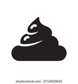 Icono de Vector negro sólido de la pila de la caca del desperdicio del animal doméstico aislado fondo blanco perro heces del gato mierda diseño del símbolo de limpieza ilustración gráfica