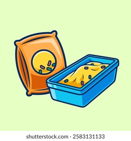 Pet Waste Sand Cartoon Vector Icon Illustration. Animal 
Object Icon Concept Isolated Premium Vector. Flat Cartoon 
Style 