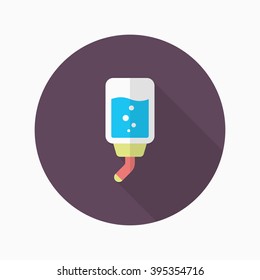 Pet water bottle icon , Vector flat long shadow design.