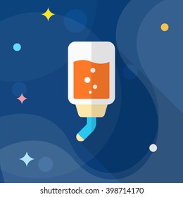Pet water bottle icon , Vector flat long shadow design.